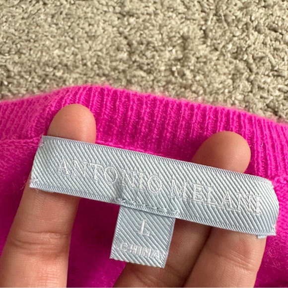 Antonio Melani Women’s 100% Cashmere Round Neck Sweater Longsleeve in Pink L - Picture 9 of 12